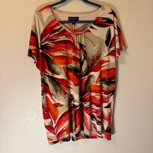 Dana Buchman Orange and Gray Short Sleeve Tee